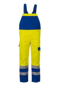 Spodnie ogrodniczki MAJOR PROTECT ostrzegawcze - żółty/chabrowy - 98