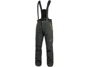 Spodnie softshell CXS TRENTON męskie zimowe HV żółte/pomarańczowe elem. - czarny - 48