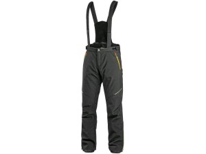 Spodnie softshell CXS TRENTON męskie zimowe HV żółte/pomarańczowe elem. - czarny - 50
