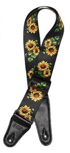 P&P pasek do gitary akustycznej/elektrycznej SŁONECZNIKI (wzór XV)