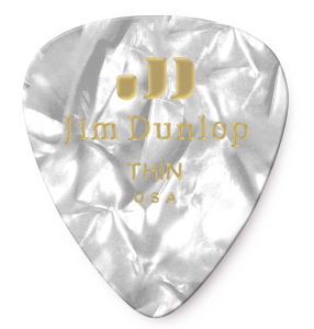 Dunlop 483R04TH CELLULOID kostka gitarowa THIN BIAŁA PERŁOWA