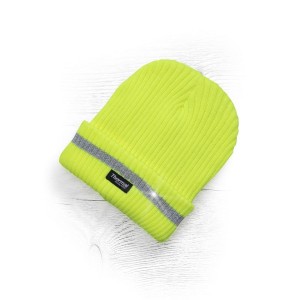 Czapka zimowa dziana +polar hi-viz SPARK fluożółta