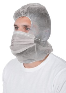 Czepek PP z maską ASTRO-CAP 50szt - biały