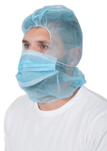 Czepek PP z maską ASTRO-CAP 50szt - niebieski