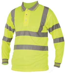 Koszulka polo Hi-Viz długi rękaw - żółty - M