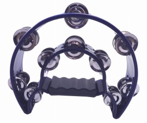 Tamburyn plastikowy dwurzędowy niebieski