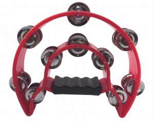 Tamburyn plastikowy dwurzędowy czerwony