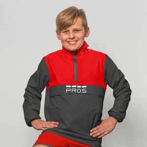 Kurtka sportowa kangurka PROS SPORTS dziecięca - czarno-czerwony - 146-152/M