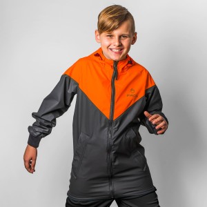 Kurtka sportowa PROS SPORTS model 714 dziecięca - czarno-pomarańczowy - 134-140/S