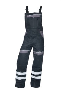Ogrodniczki odblaskowe COOL TREND - czarno-szary - 64