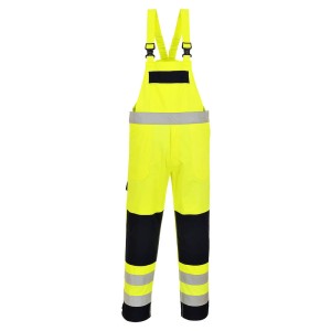 Ogrodniczki ostrzegawcze trudnopalne FR63 Multi-Norm - żóły-granatowy - XL