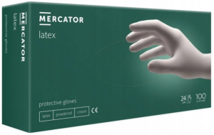 Rękawice lateksowe MERCATOR LATEX (100szt.) - M