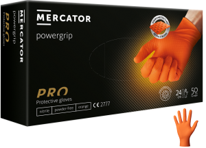 Rękawice nitrylowe POWERGRIP ORANGE (50szt.) - L