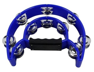 TW-20BL tamburyn plastikowy podwójny półksiężyc NIEBIESKI