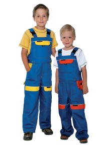 Spodnie ogrodniczki COOL TREND KIDS - niebiesko-żółty - 116