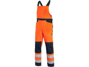 Spodnie ogrodniczki CXS HALIFAX ostrzeg. z siatką męskie - pomarańczowo-niebieski - 48