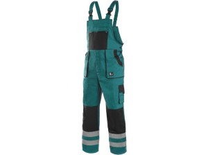 Spodnie ogrodniczki CXS LUXY BRIGHT męskie - zielono-czarny - 54