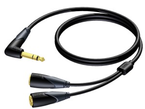 ProCab CLA720/1,5 kabel jack 6,3(stereo) - 2x jack (ż) /1.5m