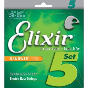Elixir NanoWeb STAINLESS STEEL 45-130 struny do gitary basowej