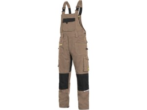 Spodnie ogrodniczki CXS STRETCH męskie - beżowo-czarny - 56