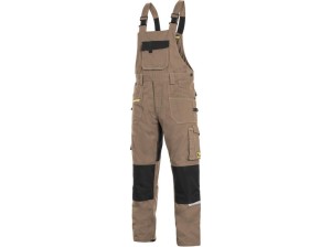 Spodnie ogrodniczki CXS STRETCH męskie - beżowo-czarny - 60