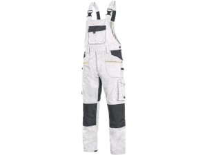 Spodnie ogrodniczki CXS STRETCH męskie - biały-szary - 48