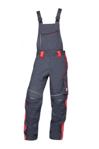Spodnie ogrodniczki NEON - szaro-czerwony - 176-182cm - 50