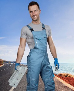 Spodnie ogrodniczki SUMMER - szary - L - 170-175cm