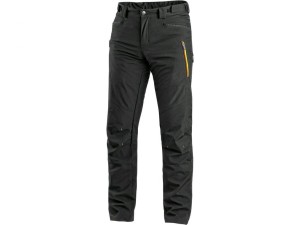 Spodnie softshell CXS AKRON męskie HV żółte/pomarańcz. elem. - czarny - 58