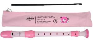 DABELL DSR-311B Pink flet sopranowy, system barokowy, RÓŻOWY (3-częściowy)