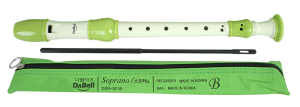 DABELL DSR-311 Green flet sopranowy, system barokowy, ZIELONY (3-częściowy)