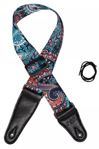 P&P pasek do gitary akustycznej/elektrycznej FLORAL (wzór XIV)