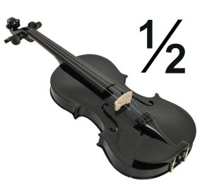 PRIMA Soloist 1/2 skrzypce zestaw CZARNE KOMPLET