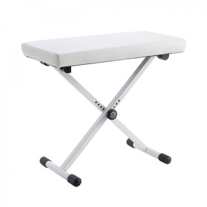 K&M 14077-000-76 ławka do keyboardu/pianina, biała, regulowana