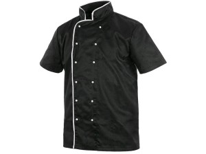 Bluza kucharska CHEF męska krótki rękaw - czarno-biały - 44
