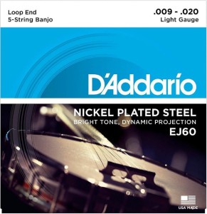 D'addario EJ60 struny do banjo 5-strunowego .009