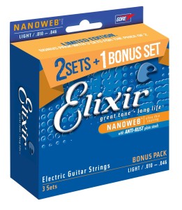 Elixir NanoWeb 10-46 struny do gitary elektrycznej ZESTAW: 3 KOMPLETY