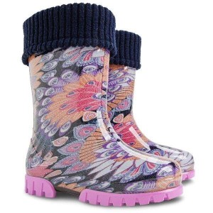 Kalosze TWISTER LUX PRINT dziecięce - pawie pióra - 34-35