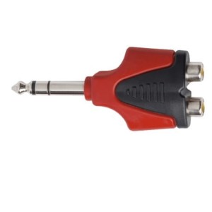 Proel AT250PRO przejściówka 2 RCA f - duży jack stereo