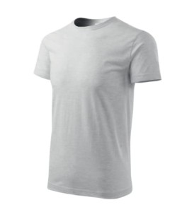 Koszulka Basic męska - jasnoszary melanż - 3XL