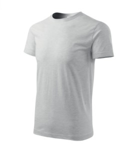 Koszulka Basic męska - jasnoszary melanż - 4XL
