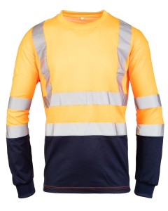 Koszulka długi rękaw BRIXTON FLASH 50/50 - pomarańczowy-granat - 3XL