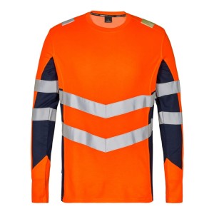 Koszulka ostrzegawcza długi rękaw ENGEL Safety t-shirt  - pomarańczowy/granatowy - 4XL
