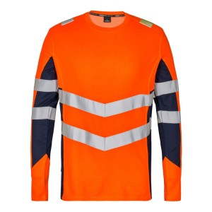 Koszulka ostrzegawcza długi rękaw ENGEL Safety t-shirt  - pomarańczowy/granatowy - 5XL