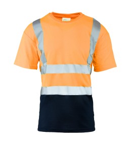 Koszulka z pasami odblaskowymi BRIXTON FLASH 50-50 160g - pomarańczowy - XXXL