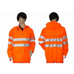 Kurtka ostrzegawcza wodoochronna MAT PCV 0101OS - pomarańczowy - 50