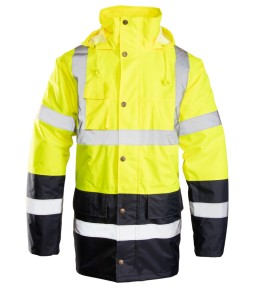 Kurtka parka BENEFIT HI VI - żółty - L