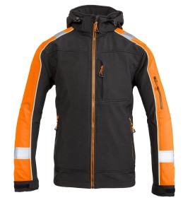 Kurtka softshell BENEFIT RIVAL ocieplana - czarny-pomarańczowy - XXXL