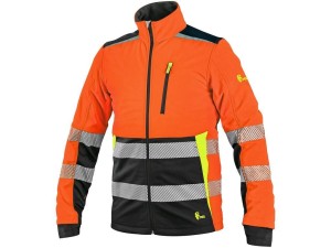 Kurtka softshell CXS BENSON ostrzegawcza - pomarańczowo-czarny - M