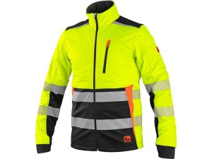 Kurtka softshell CXS BENSON ostrzegawcza - żółto-czarny - M